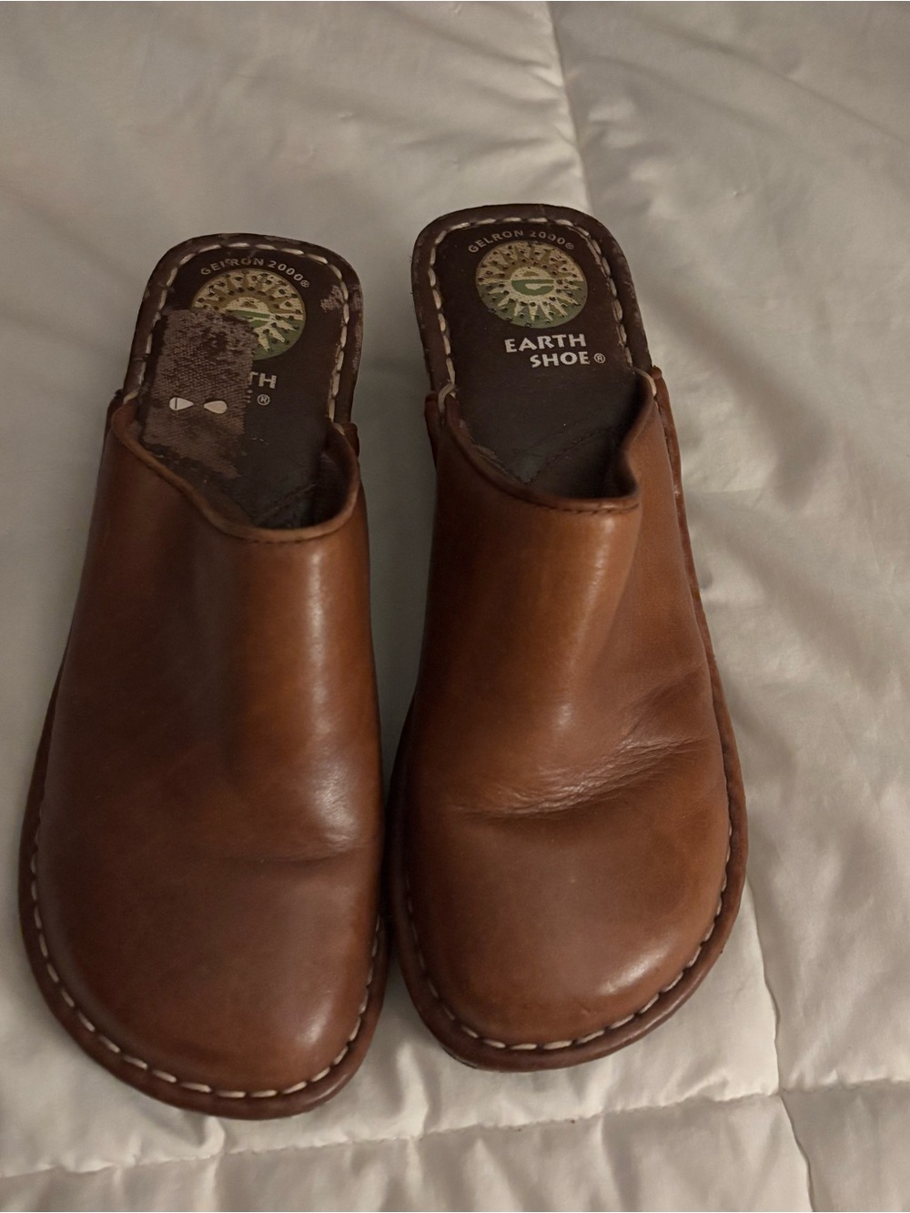 Earth Cognac Leather Slip-On Clog